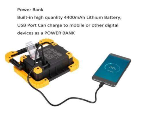 750LM Super Bright COB 10 Watt LED Light - rechargeable