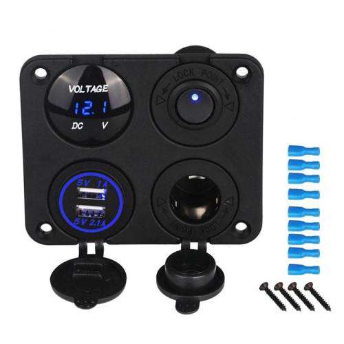 Dual USB Charger Socket Panel 12V Power Outlet