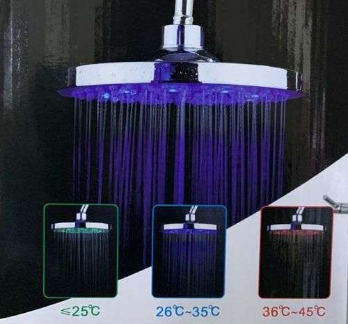 Led color changing shower head.