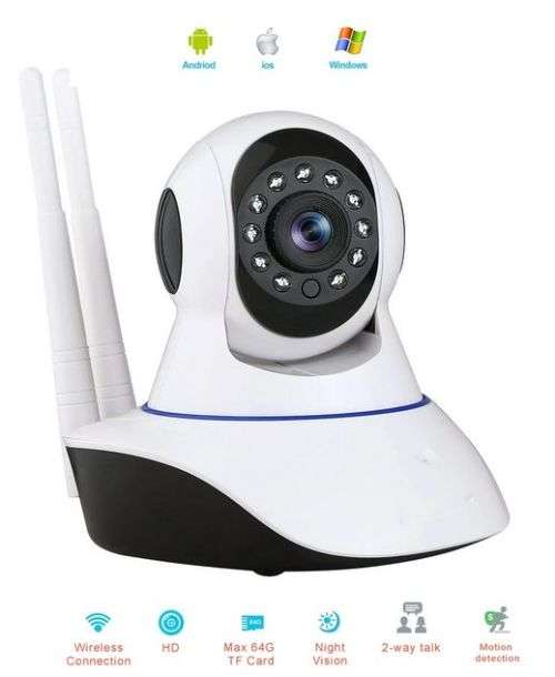 Wifi iP Smart Camera 720P - Pan and Tilt - Android and iPhone viewing