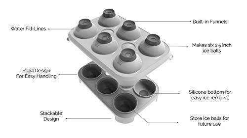JUMBO ICE Balls - Jumbo ice Ball Tray 6 Jumbo Balls