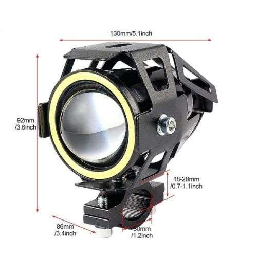 U7 Angel eye Halo ring Motorcycle Bike LED Headlight Driving Fog Spot Light Lamp