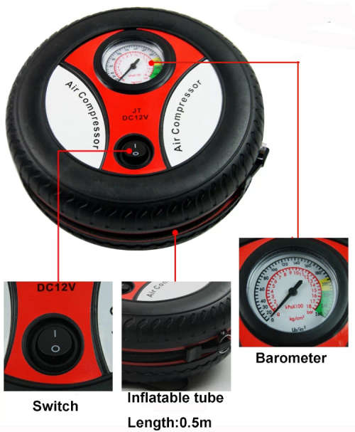 Portable emergency 12 Volt Car Tyre pump Air compressor