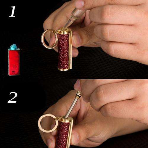 Immortal Fire Starter Matchstick, Metal Match Flint strike keychain Silver Lighter (use Zippo Fuel)