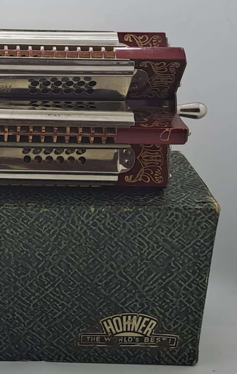 1897 - 1900 Vintage M.Hohner Maple Wood and Chrome Sextet