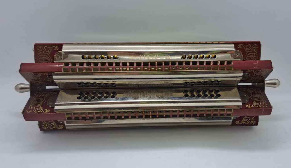 1897 - 1900 Vintage M.Hohner Maple Wood and Chrome Sextet