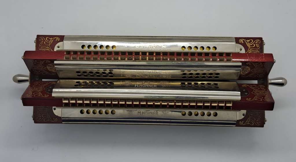 1897 - 1900 Vintage M.Hohner Maple Wood and Chrome Sextet