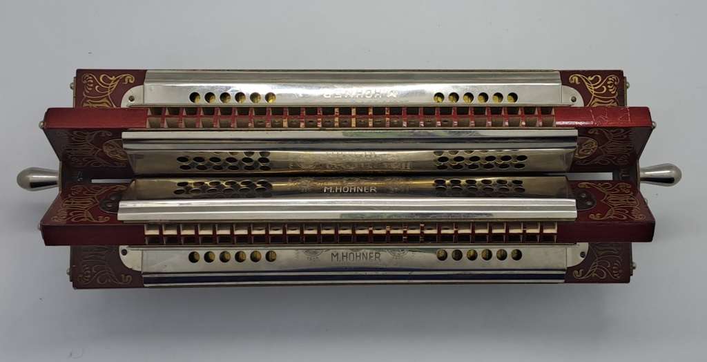 1897 - 1900 Vintage M.Hohner Maple Wood and Chrome Sextet