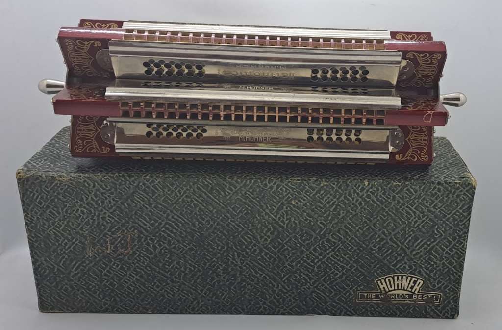 1897 - 1900 Vintage M.Hohner Maple Wood and Chrome Sextet
