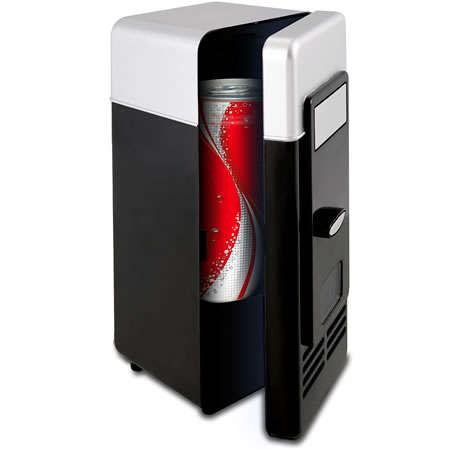 USB Powered Mini Fridge Can Cooler ( Silver and Black)