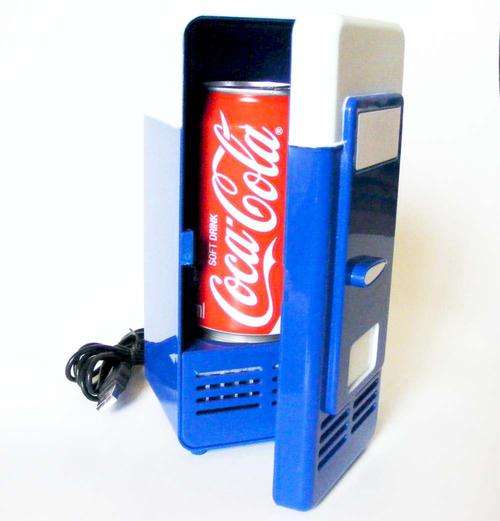 USB Powered Mini Fridge Can Cooler (Blue)