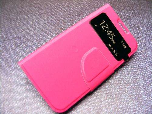 Samsung Galaxy S4 Mini i9190 - S View Cover, magnetic close flap,pink,+free S 4 Screenguard