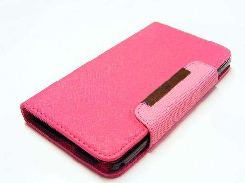 NEW Samsung Galaxy Note 3 III Flip Wallet PU Leather Case Pouch - PINK