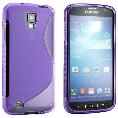 Purple S Shape 2 Tone TPU Gel Soft Transparent Case Back Cover Skin for Samsung Galaxy S4