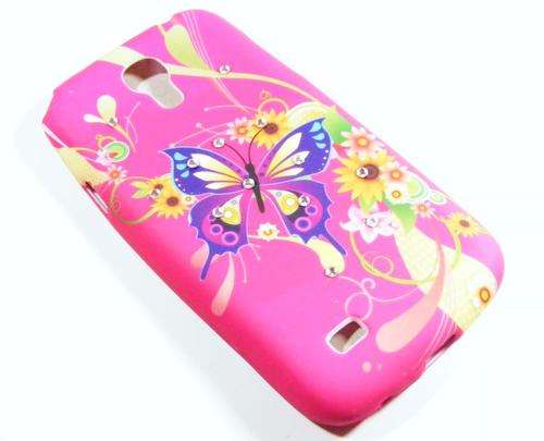 Galaxy S4 Mini TPU Gel Pink Butterfly Case Back Cover