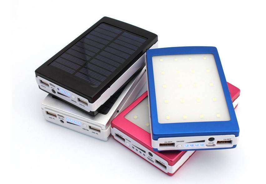 2015 New Dual USB solar power bank 11000mAh charger External Battery Pack 20 LED Light power bank