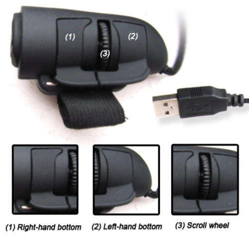 3D optical finger mouse - 1200dpi - with scroll wheel.