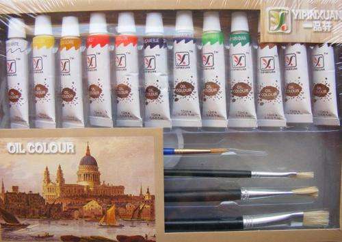 OIL COLOR ARTIST PAINT AND BRUSHES - BEAUTIFUL COLORS