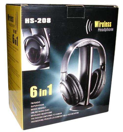 Wireless Headphone System with build in FM Radio ( 6 IN 1 )