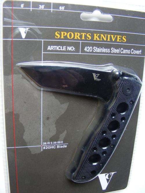 Pocket Sports Knive 420 Stainless steel - Black