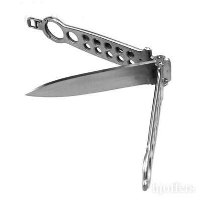Butterfly Stilleto Flip Sports Knive 420 Stainless steel - Silver