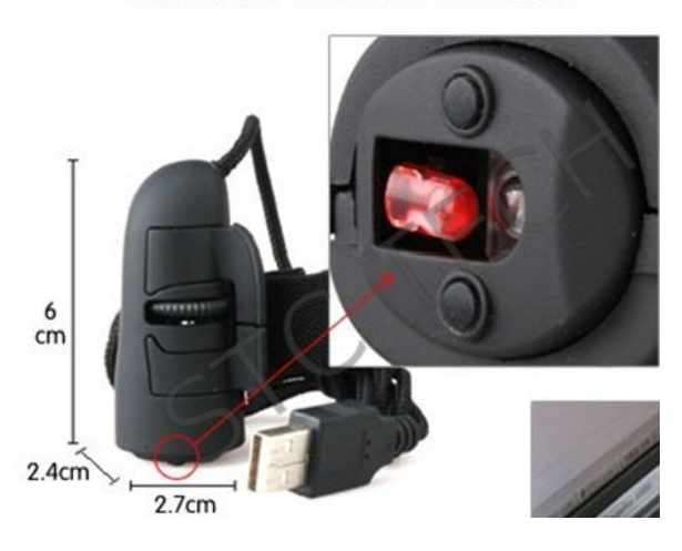 3D optical finger mouse  for laptop or desktop PC - 1200dpi - with scroll wheel.