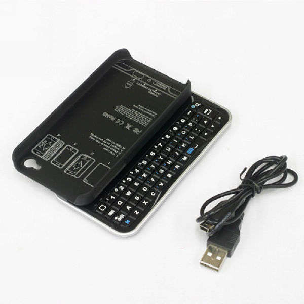 Ultra slim Slide out Wireless Keyboard iPhone 4 - Bluetooth Keyboard - high protection cover.