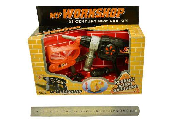 Battery operated tool set for workshop