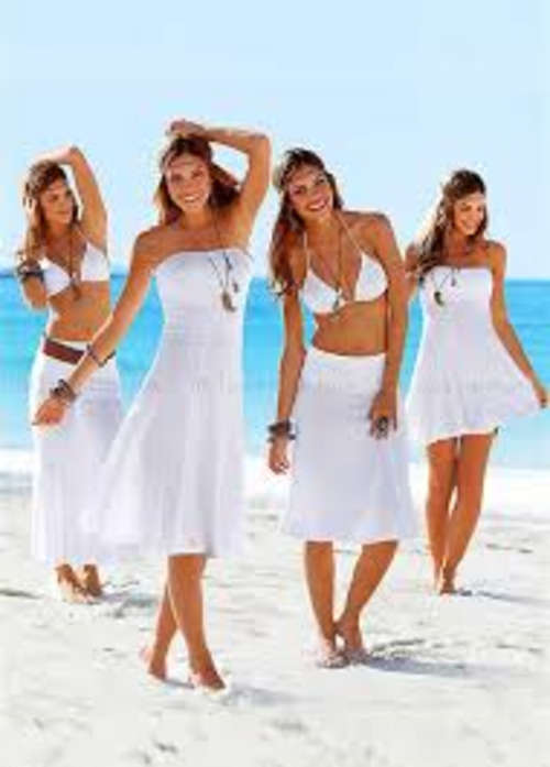 4 Way beach Bikini cover up dress Medium White - ON SALE
