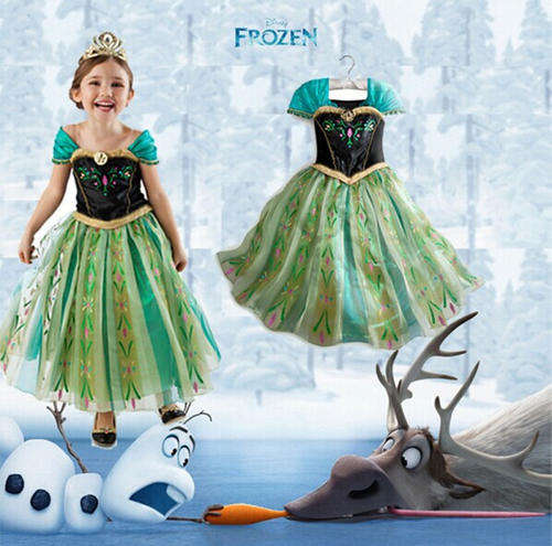 Girls kids frozen princess anna dress 4-5 years