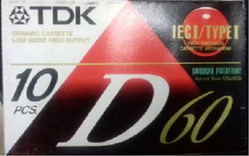 TDK D60 Audio Cassette Tapes