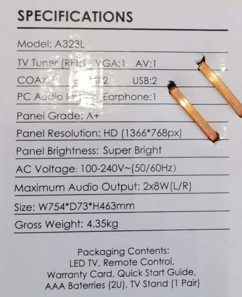 Itel 32 Inch Frameless Non Smart HD Tv Built in Media Player and Photo Viewer