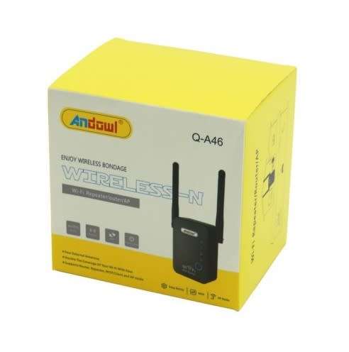 White WIFI REPEATER ANDOWL Q-A46 Single Band (2.4GHz)
