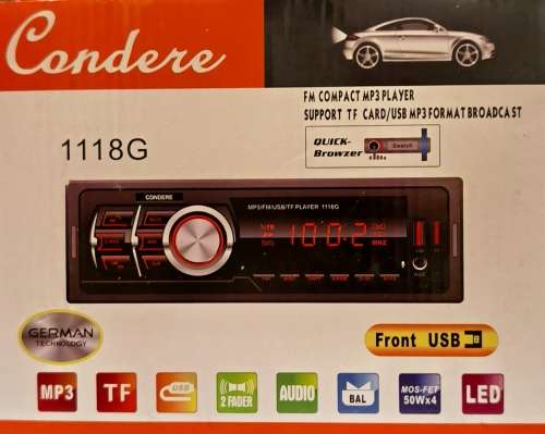 50W x 4 Condere Car Radio Bluetooth USB SD Card