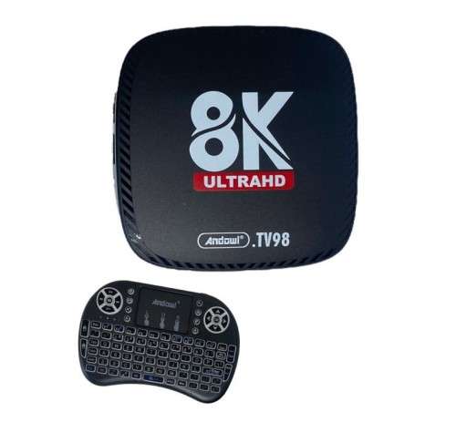 8K PLUG & PLAY TV98 WIRELESS KYBOARD Combo High PERFORMANCE TV BOX 4GB RAM 64GB Storage