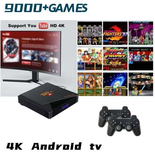 TX9 Tv BOX with GAME BOX Combo Dual Joystick Controller 64GB 9000+ with 3D games