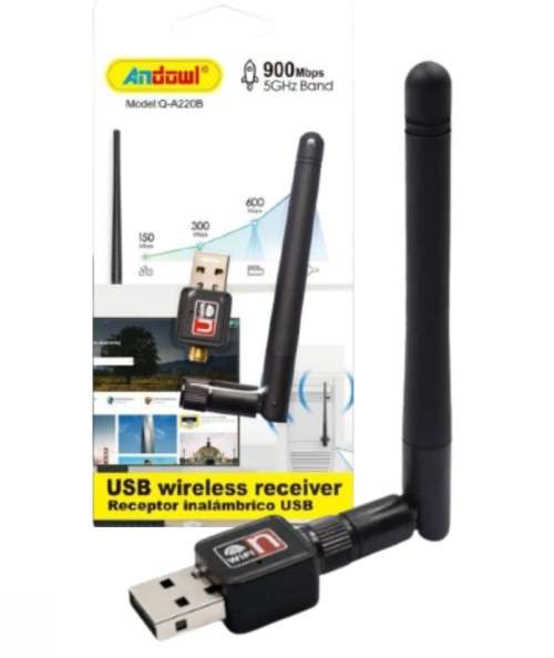 5GHZ Andowl Q-A220B High Gain USB Wi-Fi Adapter up tp 900mbps