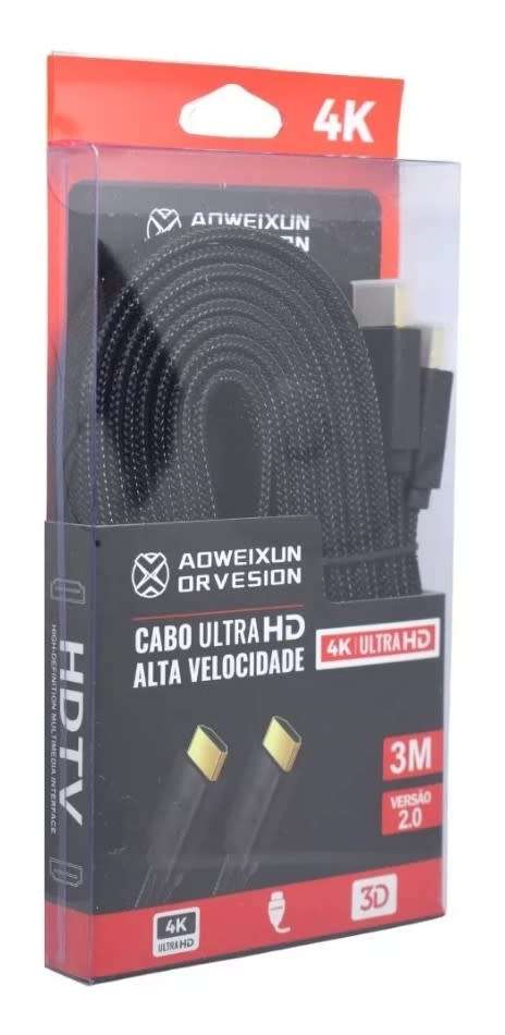 Full High Definition HDMI Cable 1080P  - Version: HDTV 2.0 1.4 3D 4K x 2K - Cable Length: 3 Meters