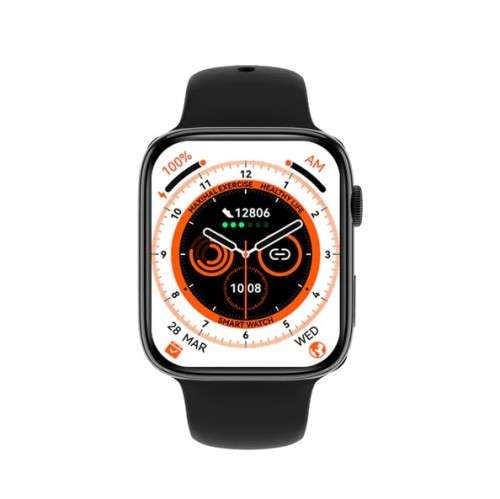 Watch 8 Max Black Strap Smartwatch BT Calling NFC Call Logs