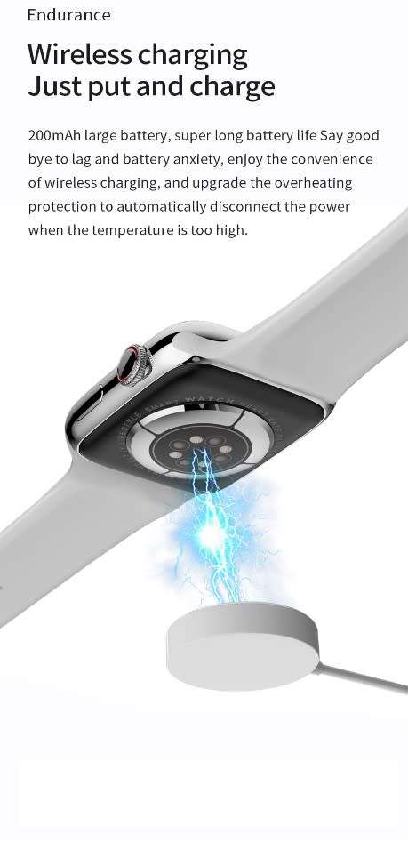 Watch 8 Max Black Strap Smartwatch BT Calling NFC Call Logs