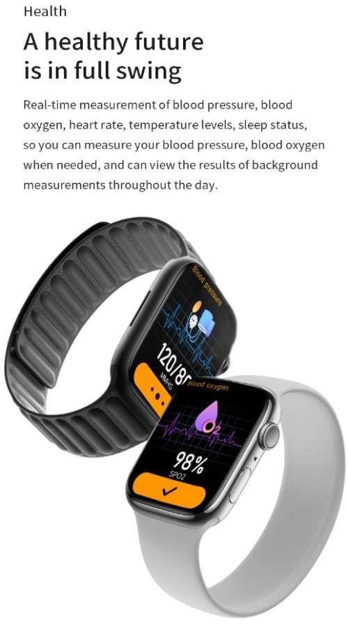 Watch 8 Max Black Strap Smartwatch BT Calling NFC Call Logs