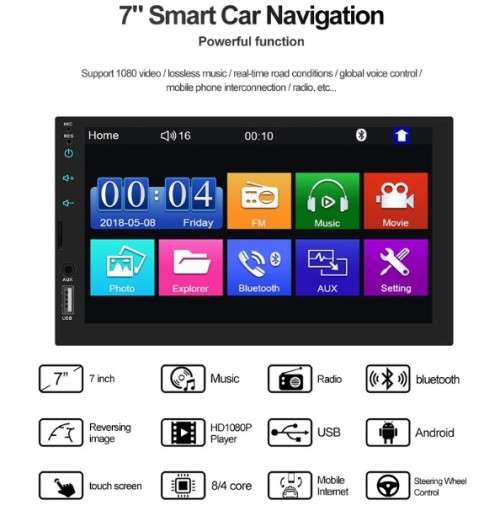 5011D &  7 Inch TFT HD Touchscreen Radio. Mp3. Mp4. Mp5 Bluetooth 7LED Backlights 60w