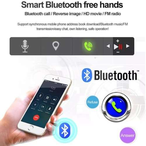 SOAK 7023D   7 Inch TFT FHD Touchscreen Radio. Mp3. Mp4. Mp5 Bluetooth 7LED Backlights 60w x 4