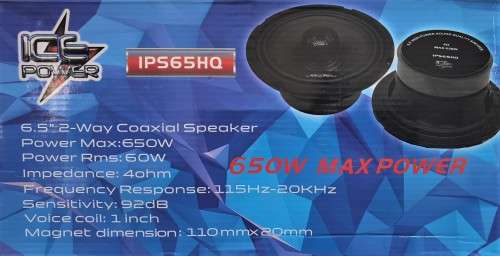Ice Power IPS65HQ 6.5 Midrange Pro Series Speakers with Tweeter 650W