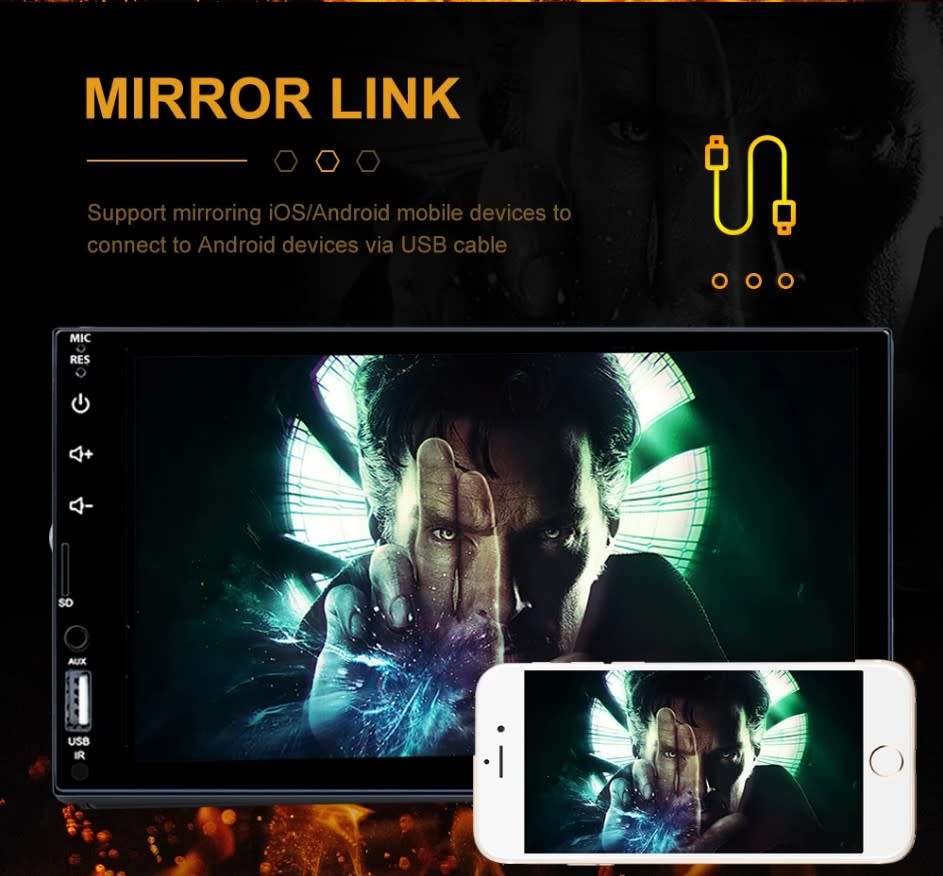 SOAK 7023D   7 Inch TFT FHD Touchscreen Radio. Mp3. Mp4. Mp5 Bluetooth 7LED Backlights 60w x 4