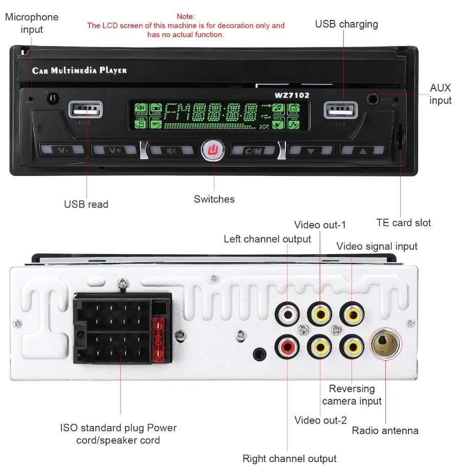 7 Inch Single BT Din BT MP5 Player with Touchscreen Car Stereo FM Radio android Mirror link