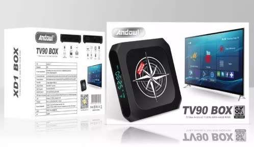 64GB Smart TV Box 8k Ultra HD Andowl TV90 Android 11 Smart TV 2.4G+5G WiFi Set Top Box