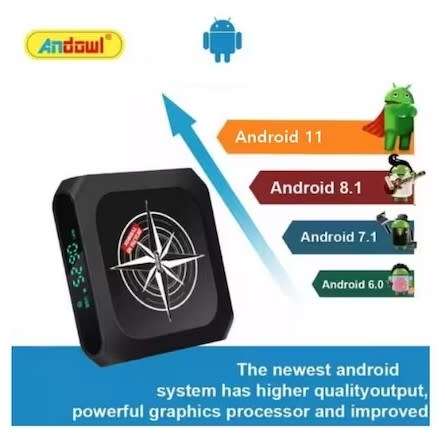 64GB Smart TV Box 8k Ultra HD Andowl TV90 Android 11 Smart TV 2.4G+5G WiFi Set Top Box