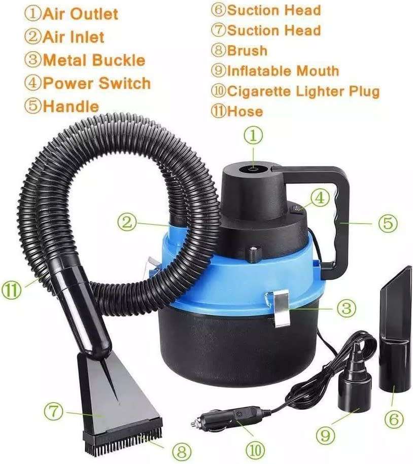 DC 12V 180W Portable Handheld Car Canister Vacuum Cleaner CTC-589
