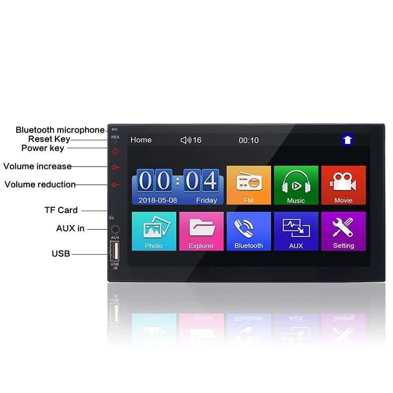 Mp5 Player 7023 Car Bluetooth Handsfree Reversing Rear View Multimedia Player 7 Inch Hd Screen 2Din